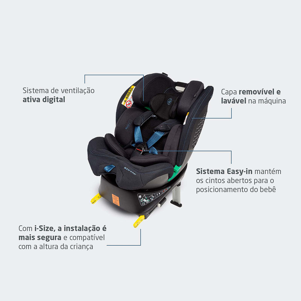 Cadeira Auto Spinel 360 Smart Authentic Black - Maxi-Cosi