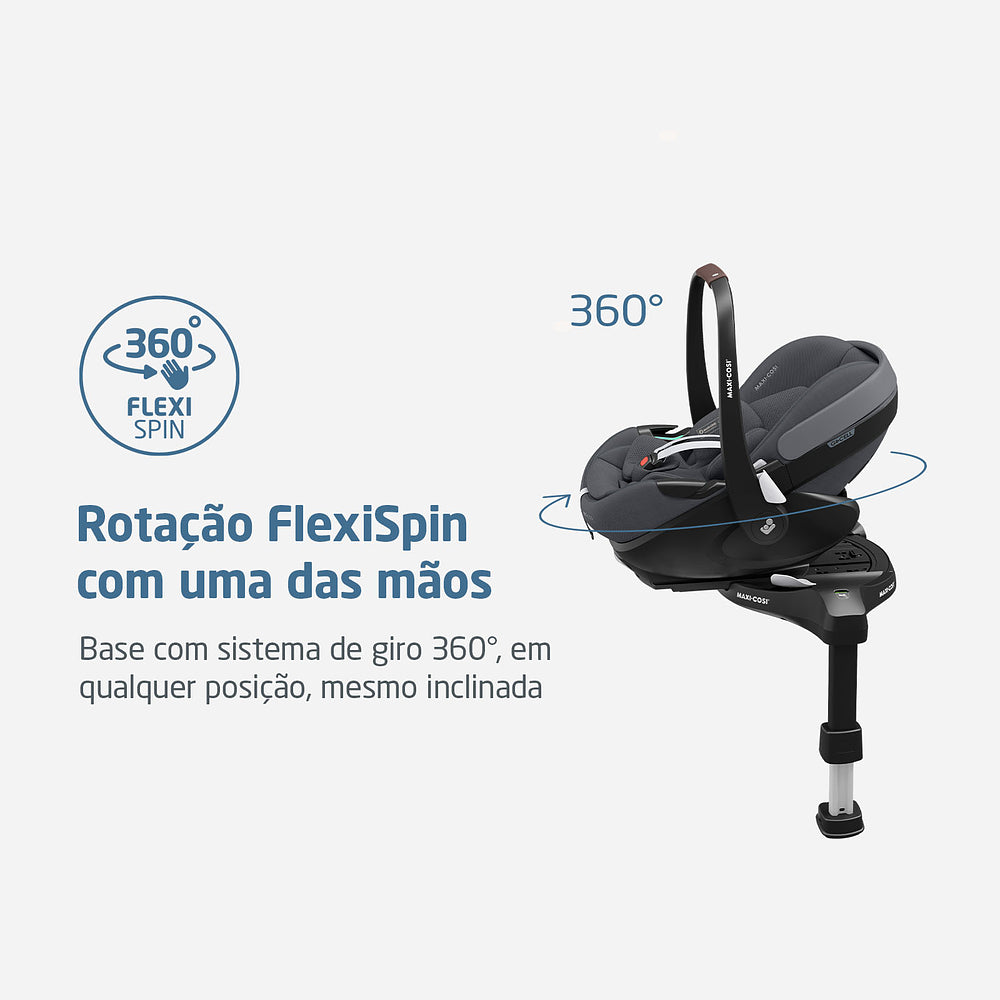 Bebê Conforto Pebble 360 Pro² com Base Family Fix Graphite - Maxi-Cosi