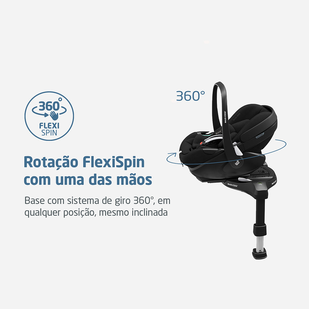 Bebê Conforto Pebble 360 Pro² com Base Family Fix Essential Black - Maxi-Cosi