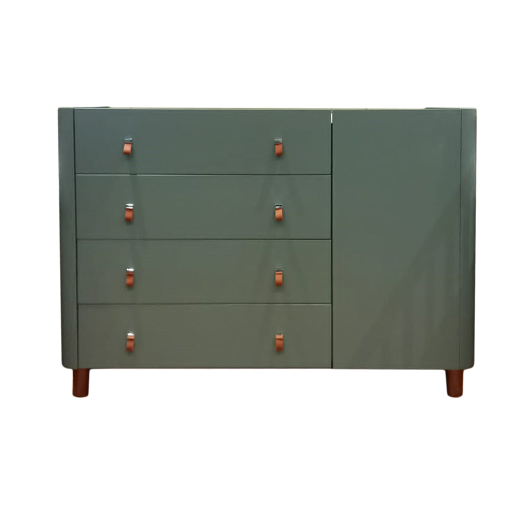 Cômoda Sleep COM704 4 Gavetas e 1 Porta Puxadores Tira Ecológica - Verde - Sleeper