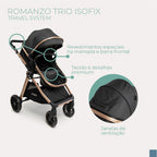 Carrinho Travel System Romanzo Trio Isofix Preto Bronze Infanti