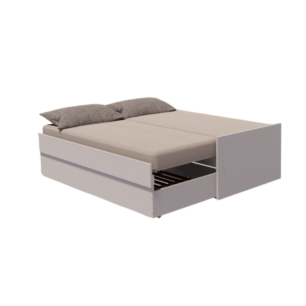 Cama Bicama Solteiro e Casal Versatile 3 em 1 - Cinza Harbor - Kartoon