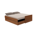 Cama Bicama Solteiro e Casal Versatile 3 em 1 em MDF - Freijó - Kartoon