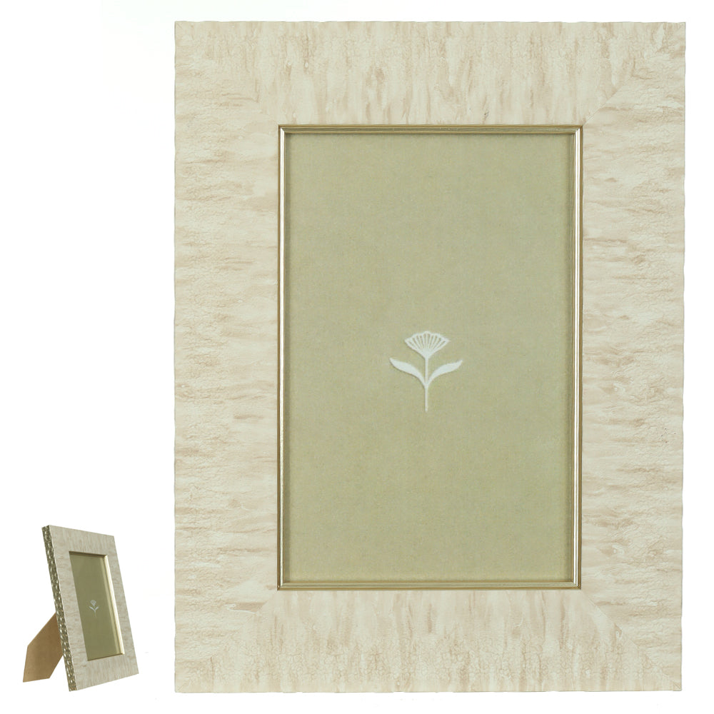 Porta-retrato em vidro – Bege Dourado
