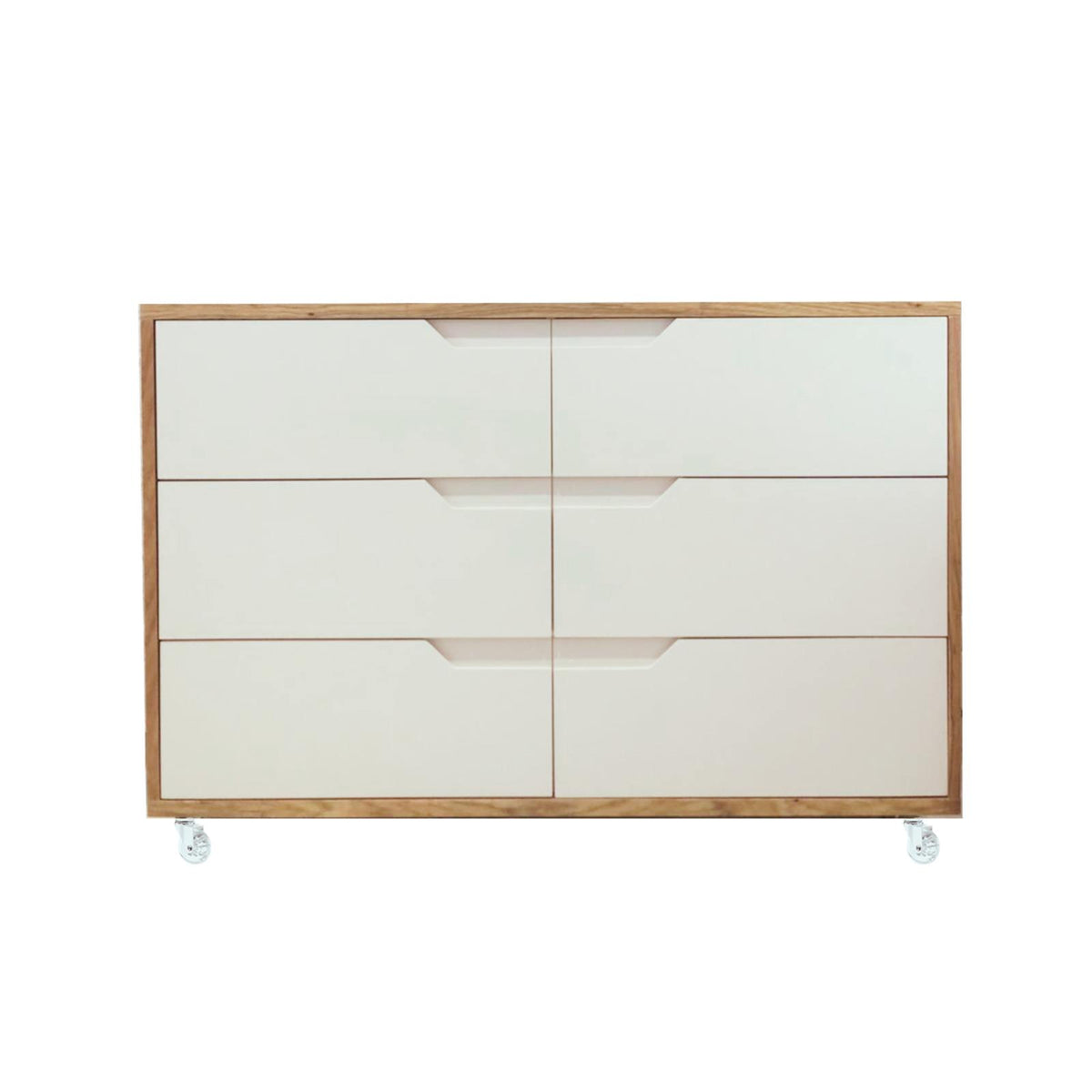 Cômoda Fases FAS-610 6 Gavetas Caixa em Jequitibá - Frente de Gavetas Branco - Kartoon