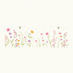 Painel de Parede - Jardim Silvestre com Beija-Flores