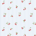 Papel de Parede - Cerejinhas Listrado Azul 21257