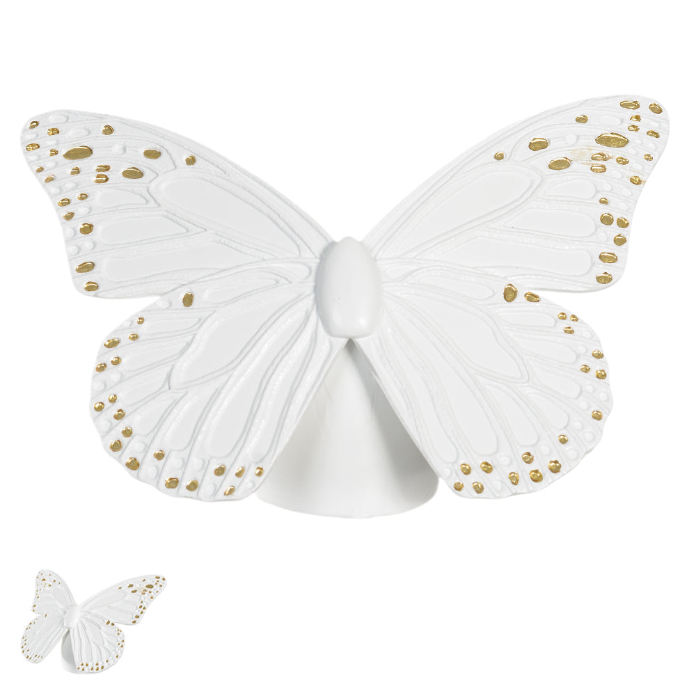 Escultura decorativa borboleta – Branco Dourado