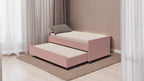 Cama Bicama Solteiro e Casal Versatile 3 em 1 - Rosa Ballet - Kartoon