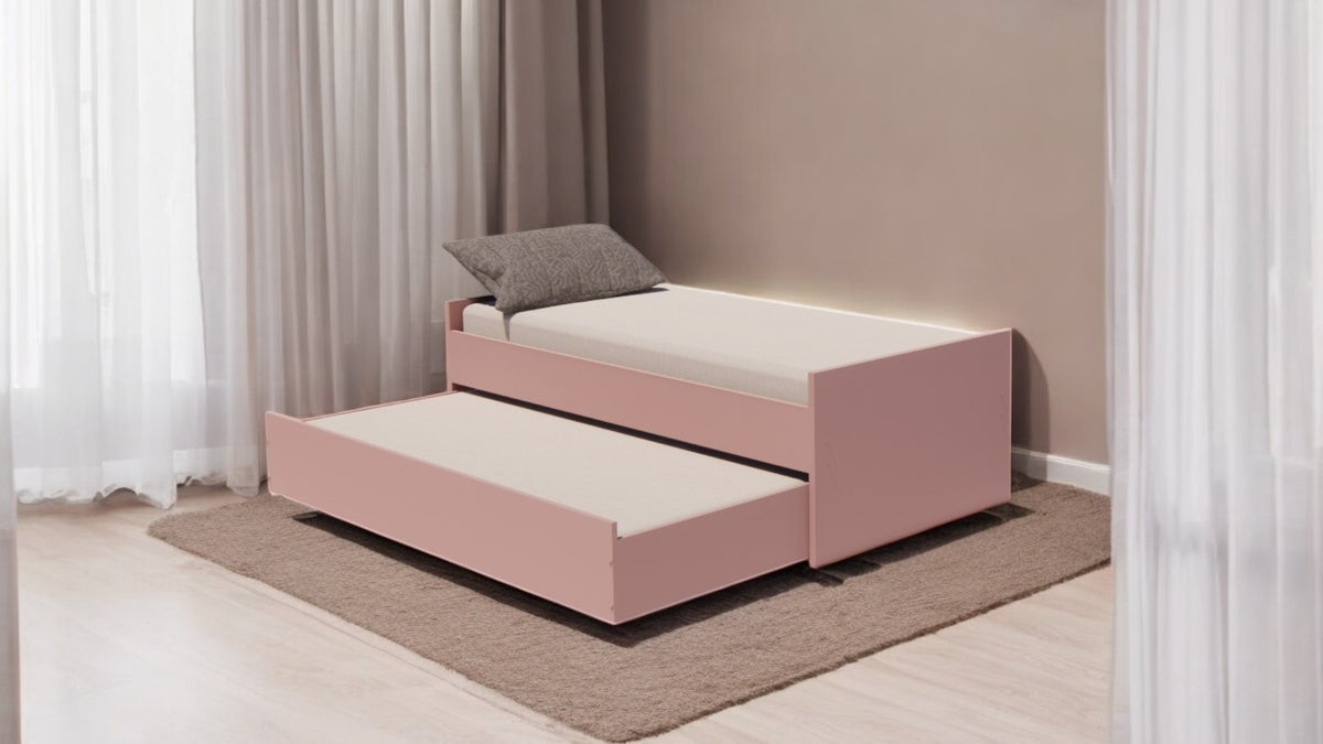 Cama Bicama Solteiro e Casal Versatile 3 em 1 - Rosa Ballet - Kartoon