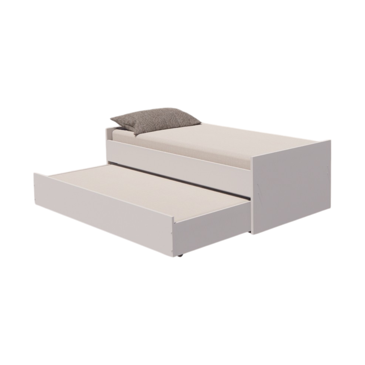 Cama Bicama Solteiro e Casal Versatile 3 em 1 em MDF - Branco - Kartoon