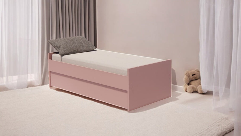 Cama Bicama Solteiro e Casal Versatile 3 em 1 - Rosa Ballet - Kartoon
