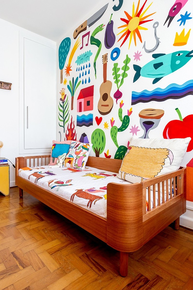 Cama de Solteiro Infantil Penza Madeira Jequitibá