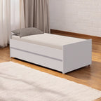 Cama Bicama Solteiro e Casal Versatile 3 em 1 em MDF - Branco - Kartoon