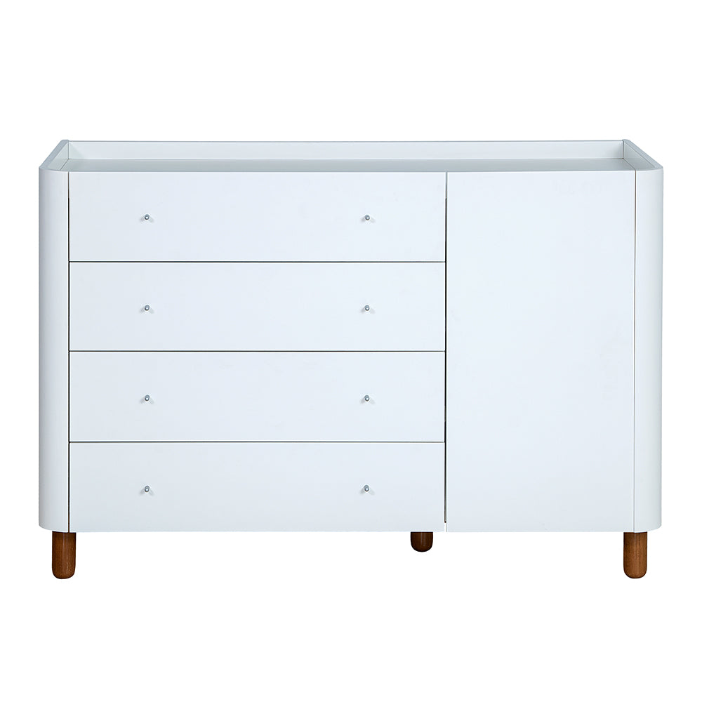 Cômoda Sleep COM704 com 4 Gavetas e 1 Porta - Branco - Sleeper