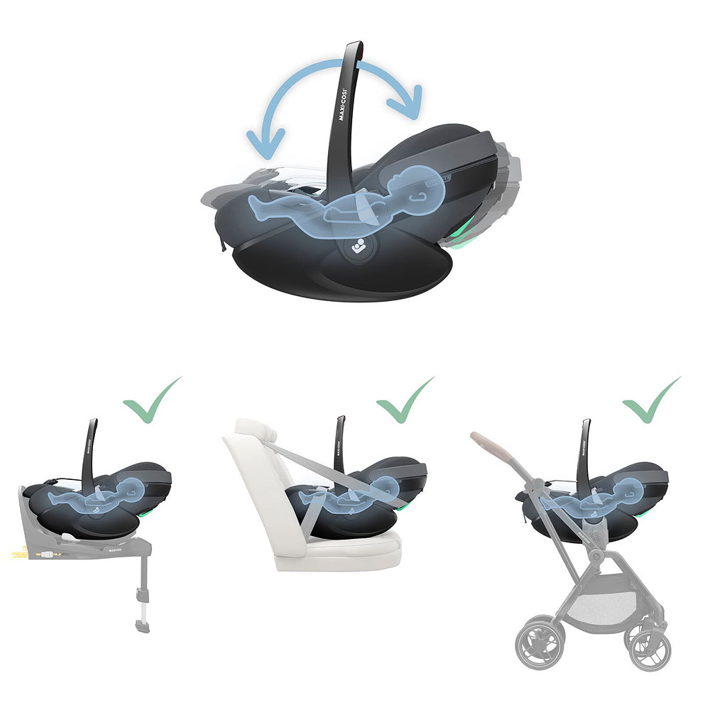 Bebê Conforto Pebble 360 Pro² com Base Family Fix Graphite - Maxi-Cosi