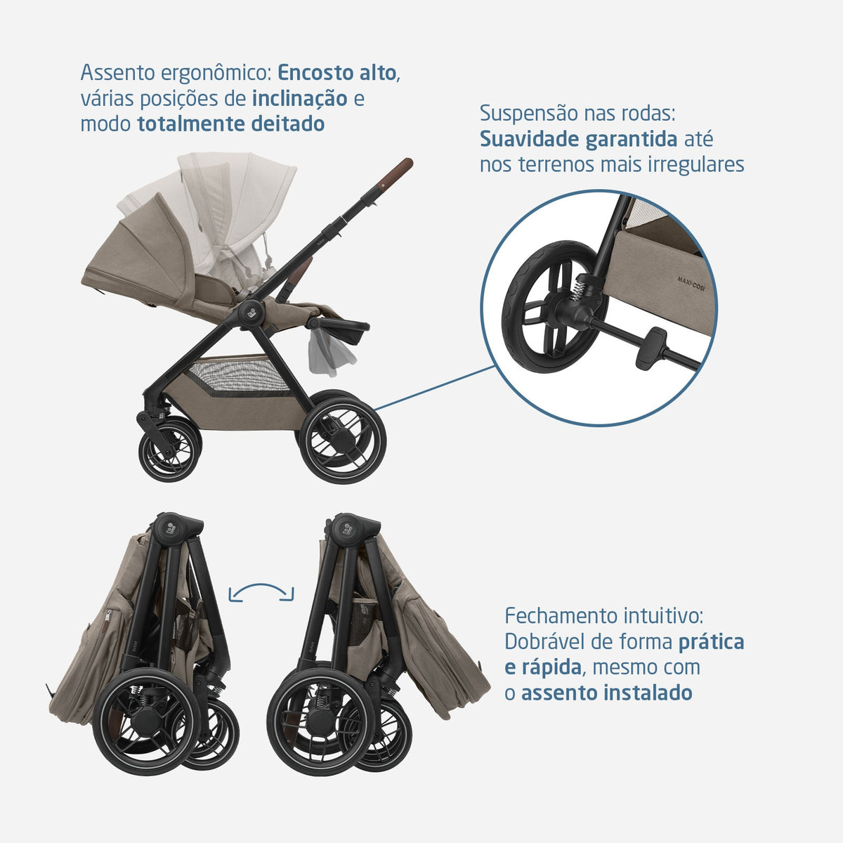 Carrinho de Bebê Oxford Twilic Truffle - Maxi-Cosi