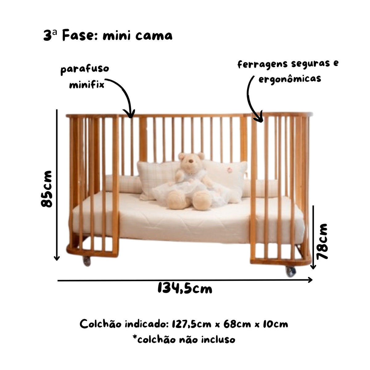 Berço Berço Evolutivo Fases FAS-500 Madeira - Kartoon