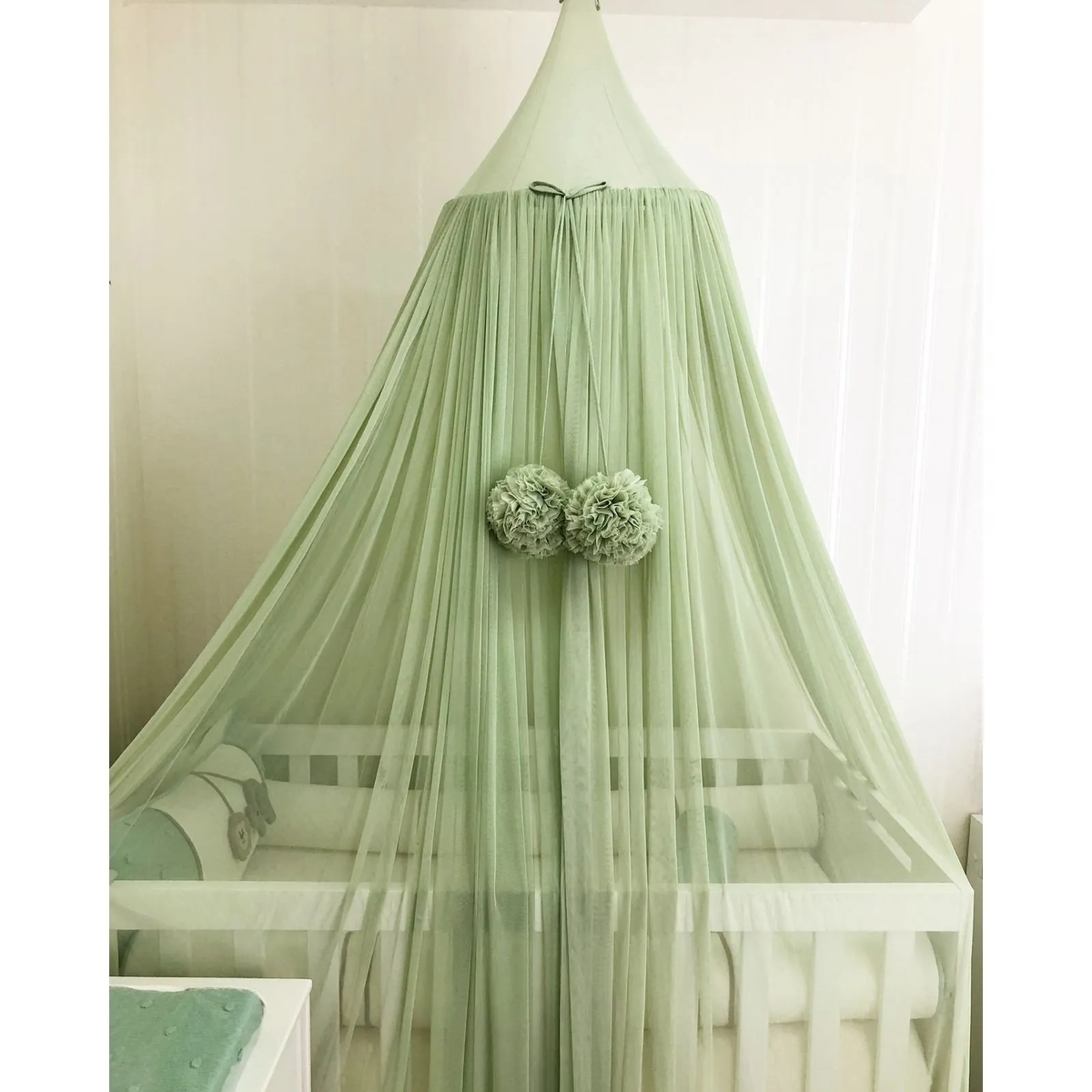 Tenda Decorativa Dossel para Berço em Microtule Verde