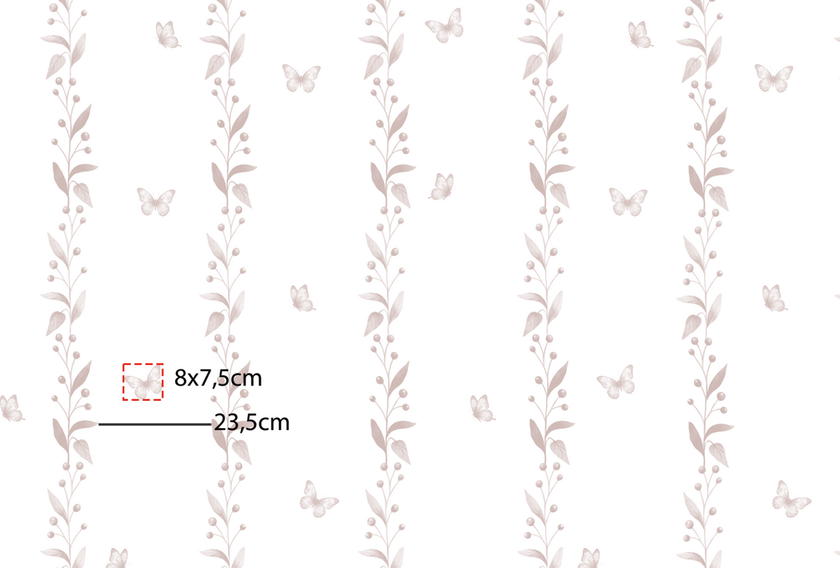 Papel de Parede - Jardim de Borboletas Rosé 20060