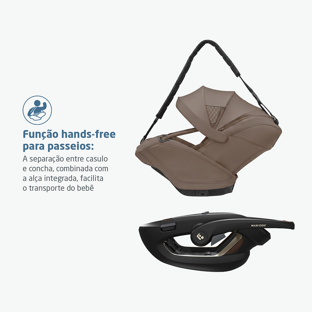 Bebê Conforto Coral Slide Pro + Base Slide Pro Oak Truffle - Maxi Cosi