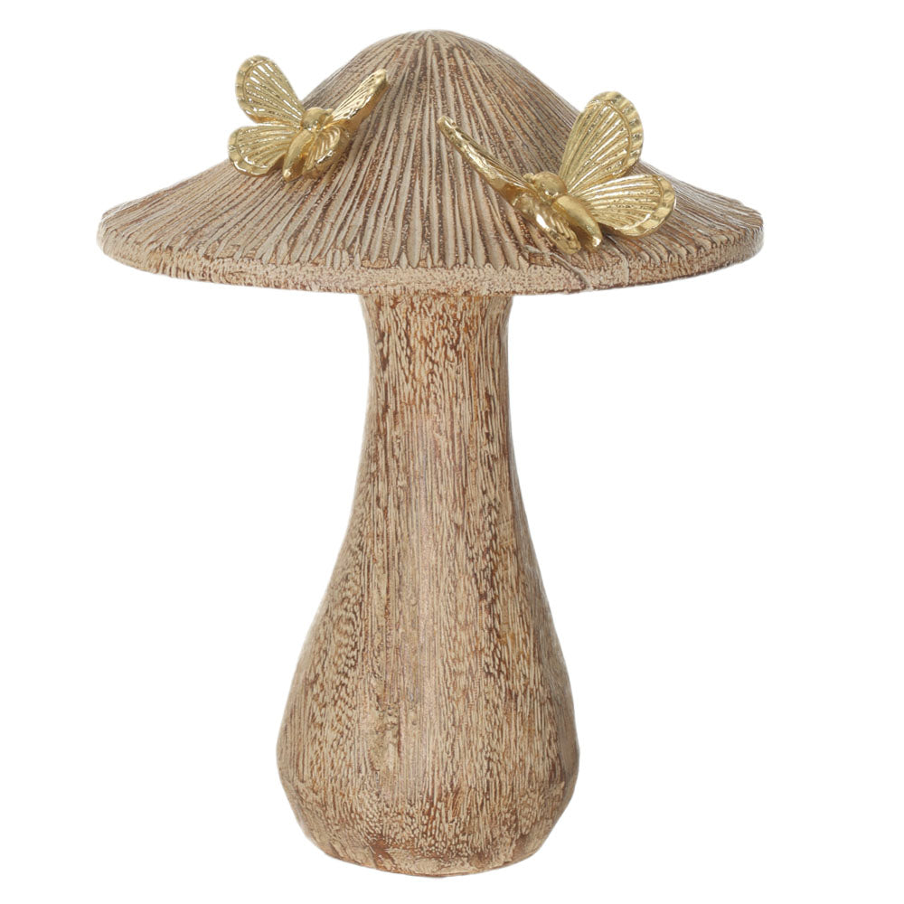 Escultura decorativa cogumelo com borboleta 19cm – Fendi
