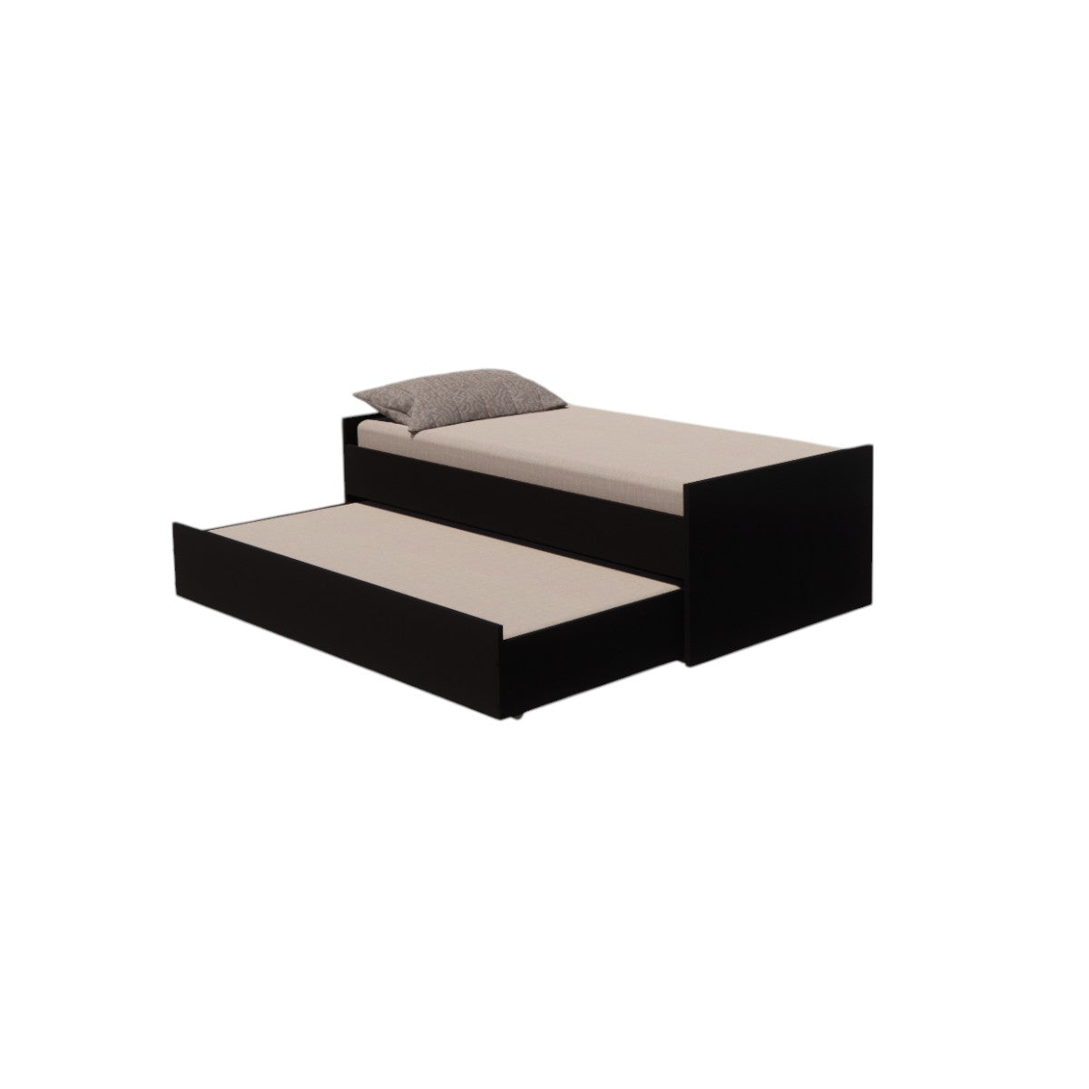 Cama Bicama Solteiro e Casal Versatile 3 em 1 em MDF - Preto - Kartoon