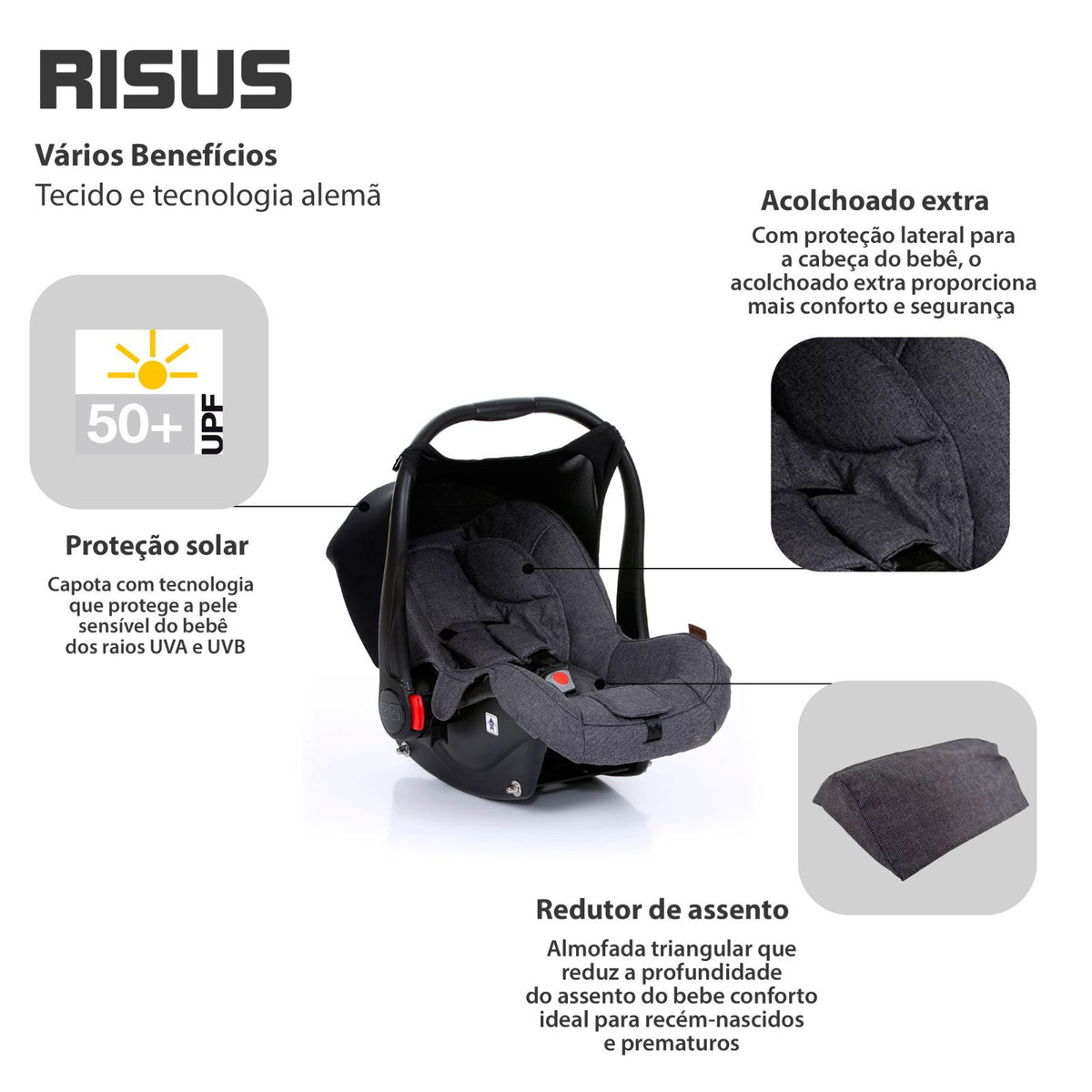 Bebê Conforto Risus Asphalt - Abc Design
