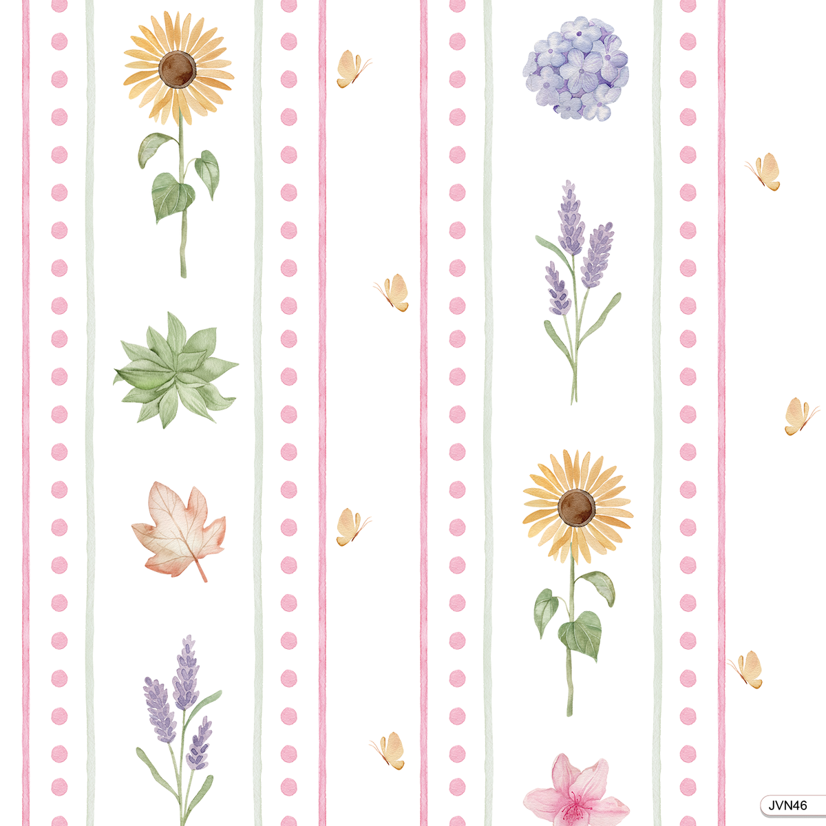 Papel de Parede - Listras de Flores 46