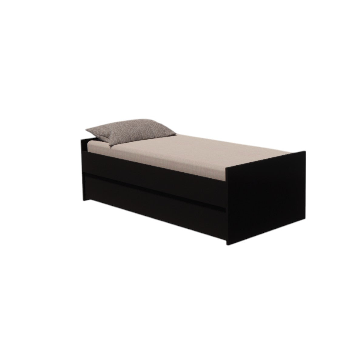 Cama Bicama Solteiro e Casal Versatile 3 em 1 em MDF - Preto - Kartoon