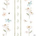 Papel de Parede - Listras Flores e Libélulas 08