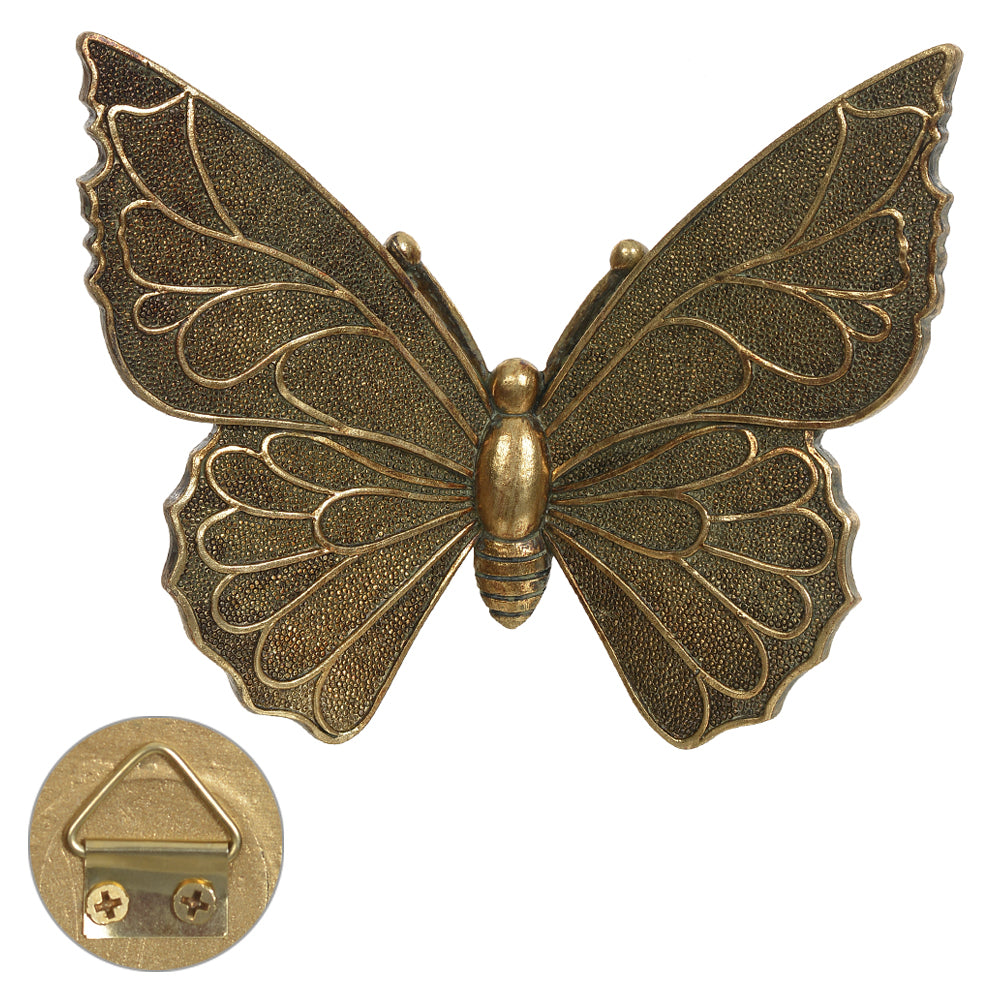Escultura de parede borboleta 19cm – Dourado