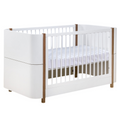Berço e Mini Cama Kazan Branco com Madeira