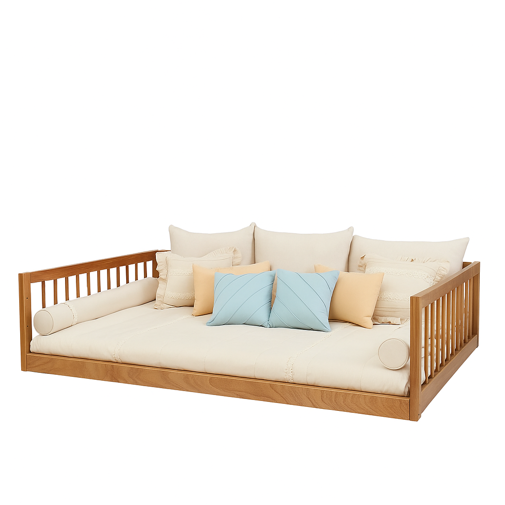 Cama de Casal Montessoriana Nantes em Madeira