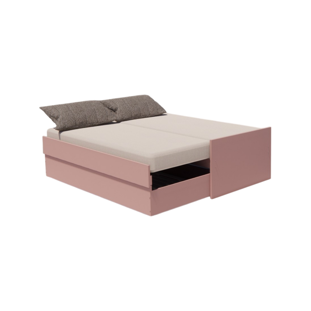 Cama Bicama Solteiro e Casal Versatile 3 em 1 - Rosa Ballet - Kartoon