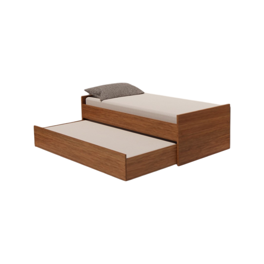 Cama Bicama Solteiro e Casal Versatile 3 em 1 em MDF - Freijó - Kartoon