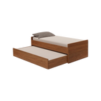 Cama Bicama Solteiro e Casal Versatile 3 em 1 em MDF - Freijó - Kartoon