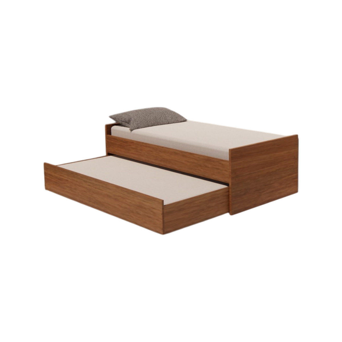 Cama Bicama Solteiro e Casal Versatile 3 em 1 em MDF - Freijó - Kartoon