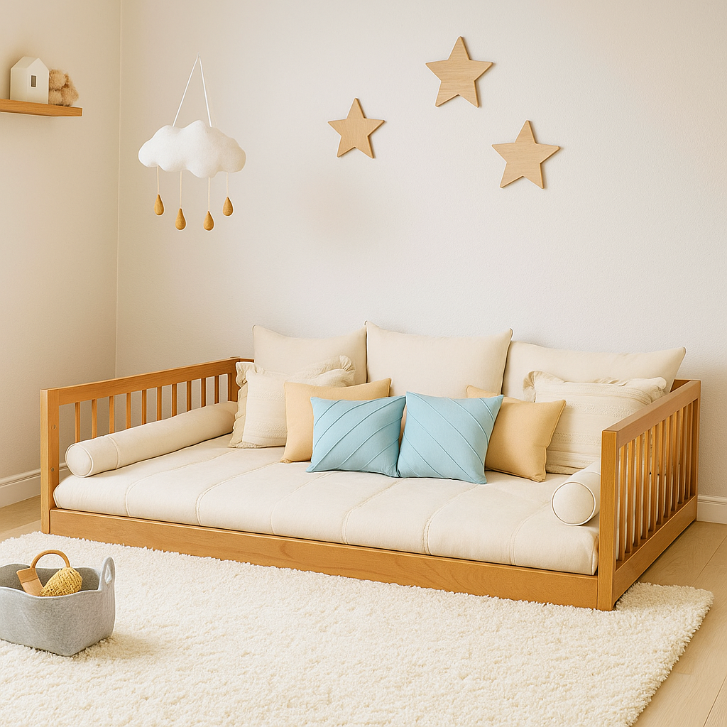 Cama de Casal Montessoriana Nantes em Madeira
