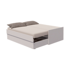 Cama Bicama Solteiro e Casal Versatile 3 em 1 em MDF - Branco - Kartoon