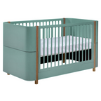 Berço e Mini Cama Kazan Verde com Madeira