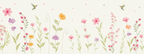 Painel de Parede - Jardim Silvestre com Beija-Flores