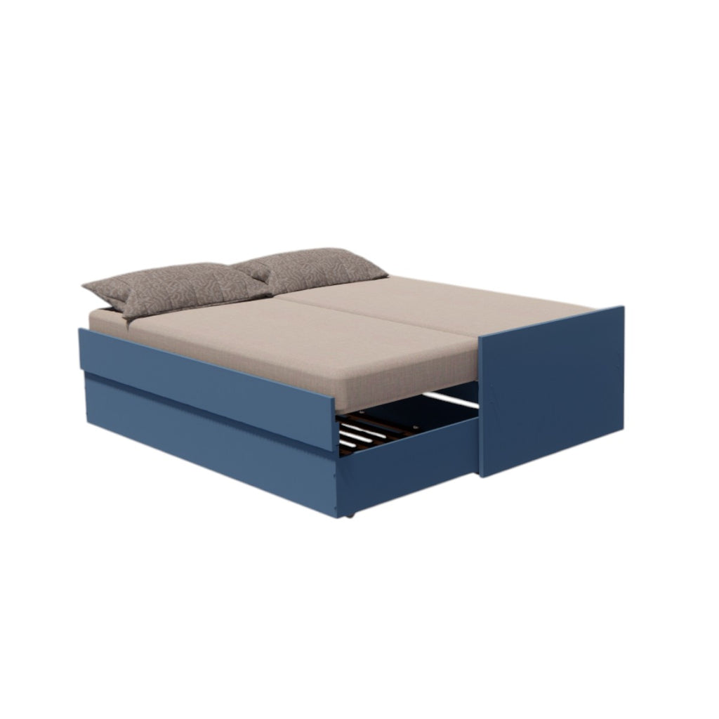 Cama Bicama Solteiro e Casal Versatile 3 em 1 - Azul Gude - Kartoon