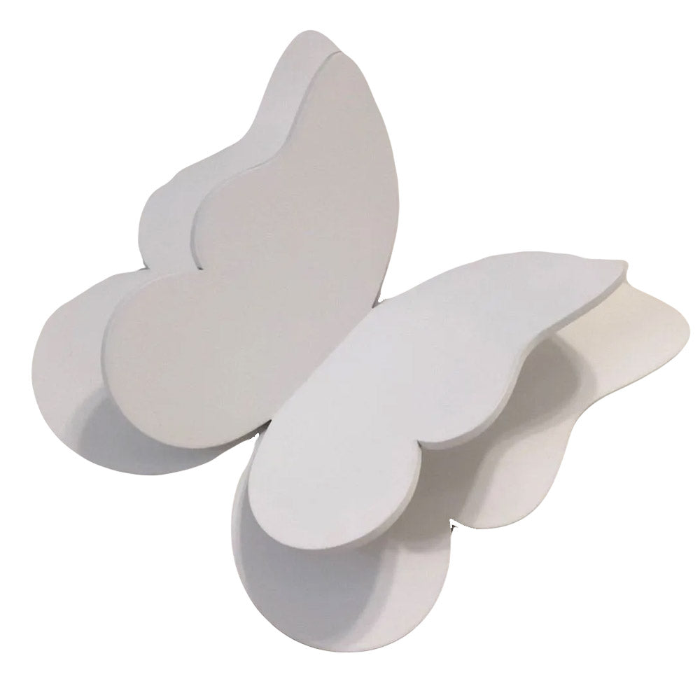 Kit 4 Borboletas para Decoração de Parede Tam G - cor:Branco