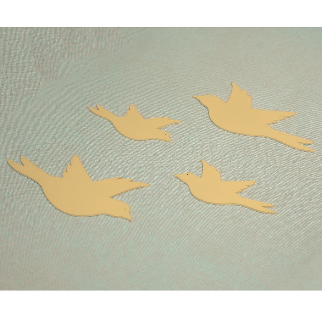 Kit Enfeite 4 Pássaros para Decoração de Parede - Cor:Azul