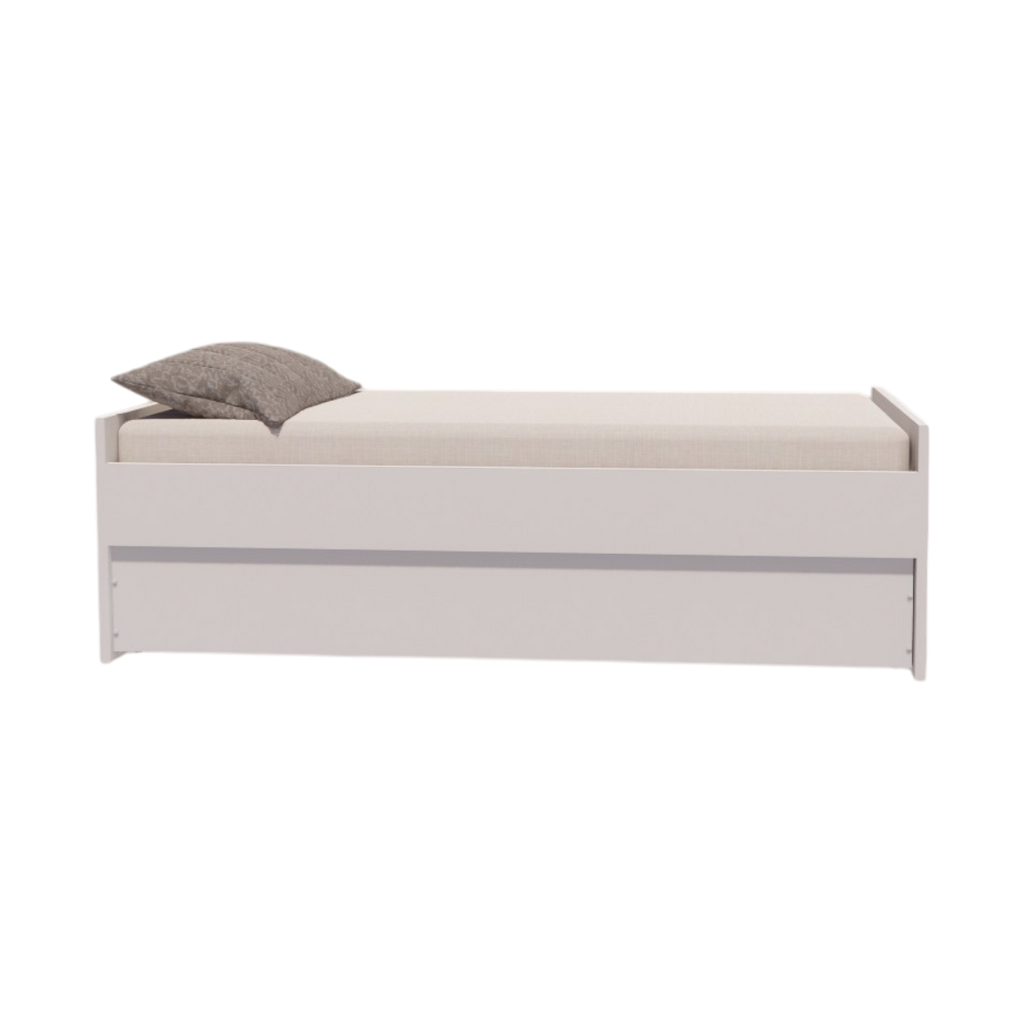 Cama Bicama Solteiro e Casal Versatile 3 em 1 em MDF - Branco - Kartoon