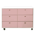 Cômoda Fazenda Caixa Branco Frente de Gaveta Rosa