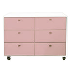 Cômoda Fazenda Caixa Branco Frente de Gaveta Rosa