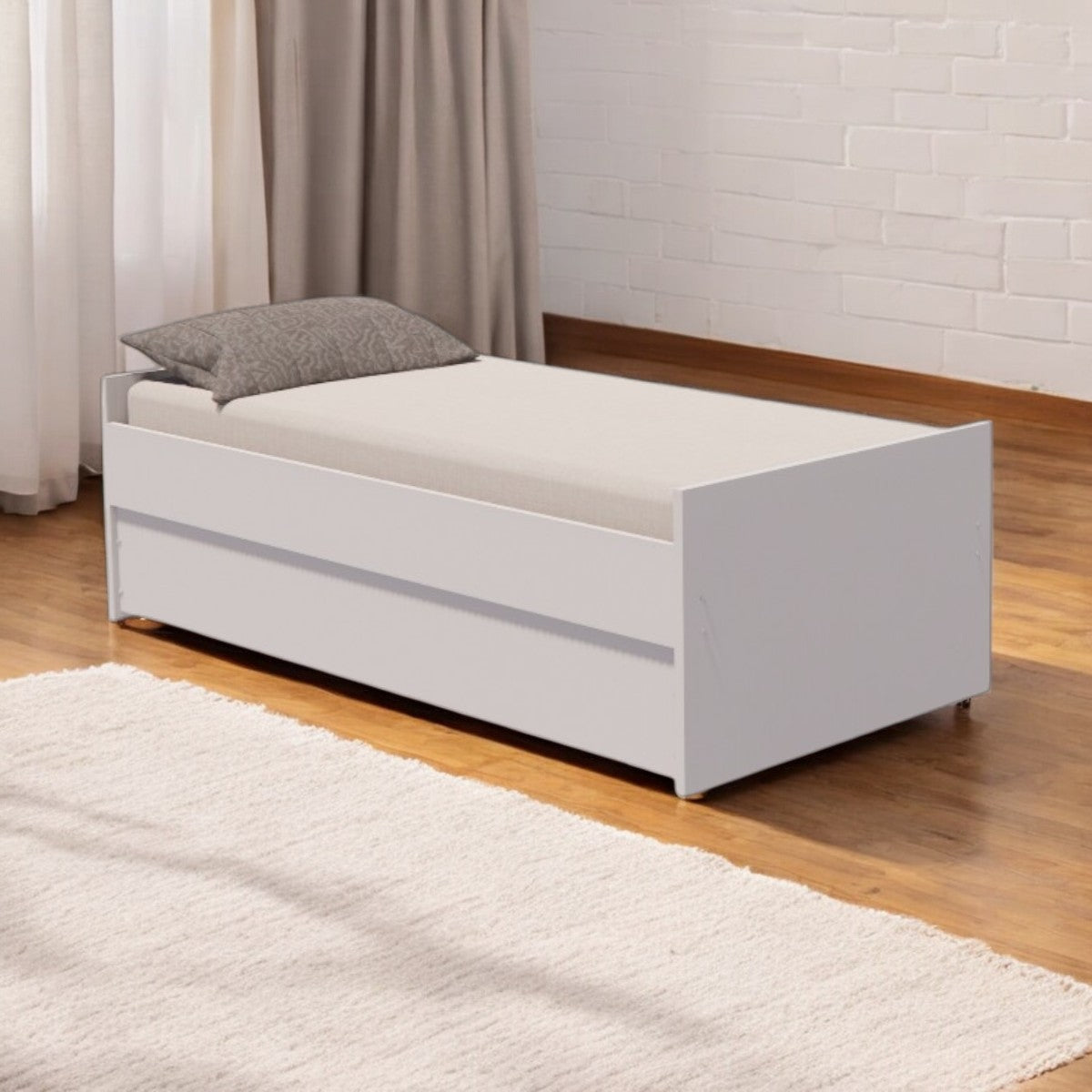 Cama Bicama Solteiro e Casal Versatile 3 em 1 - Branco - Kartoon