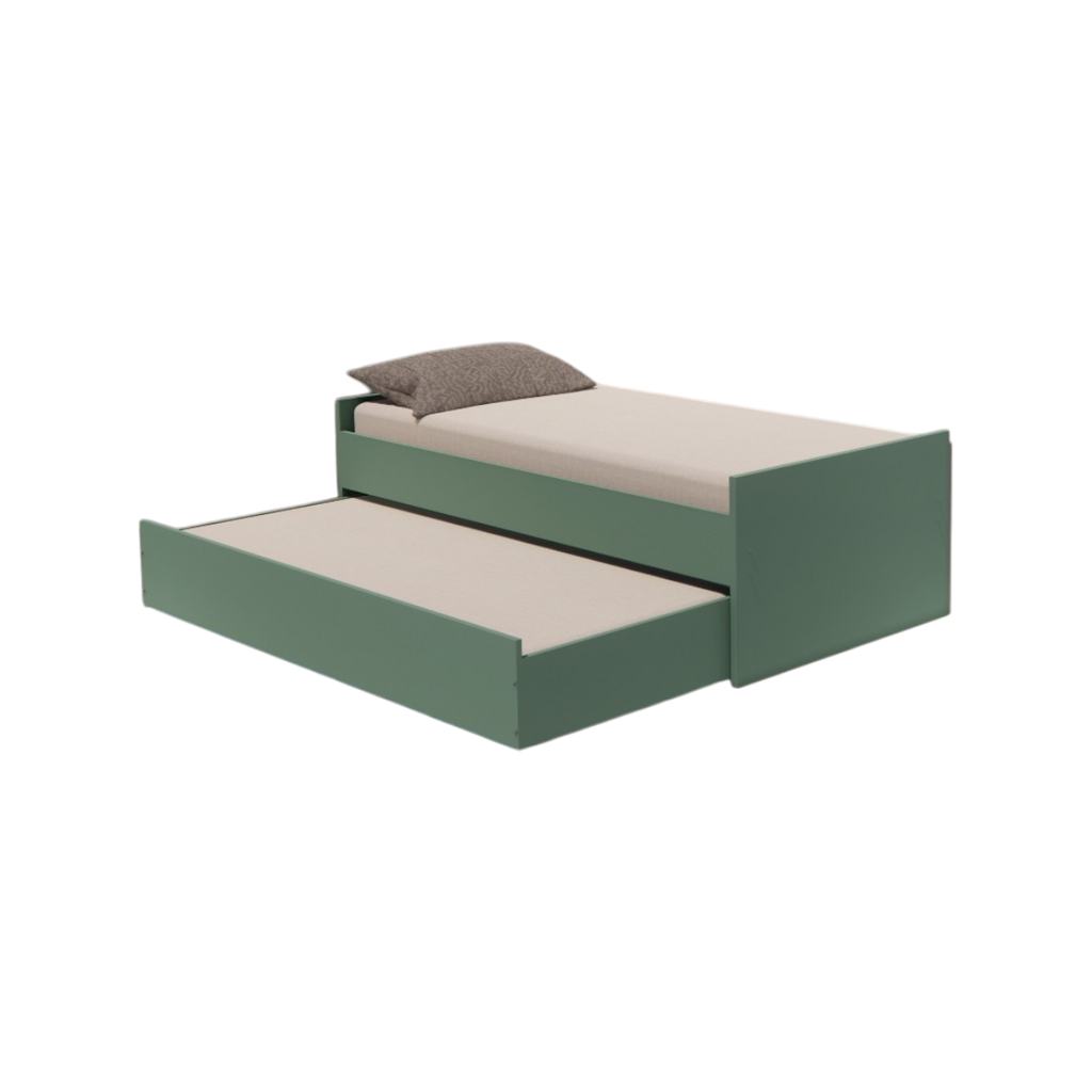 Cama Bicama Solteiro e Casal Versatile 3 em 1 - Verde Natureza - Kartoon